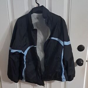 Ladies Black and Blue Windbreaker Jacket
